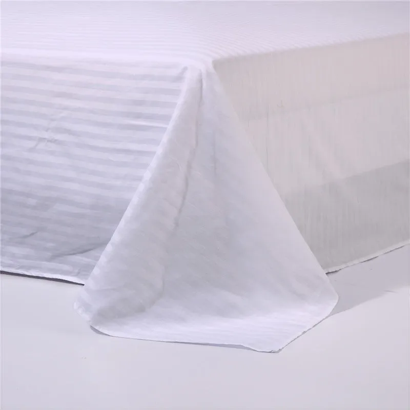 3 PCs Satin Stripe Bed Sheet(3914)-White