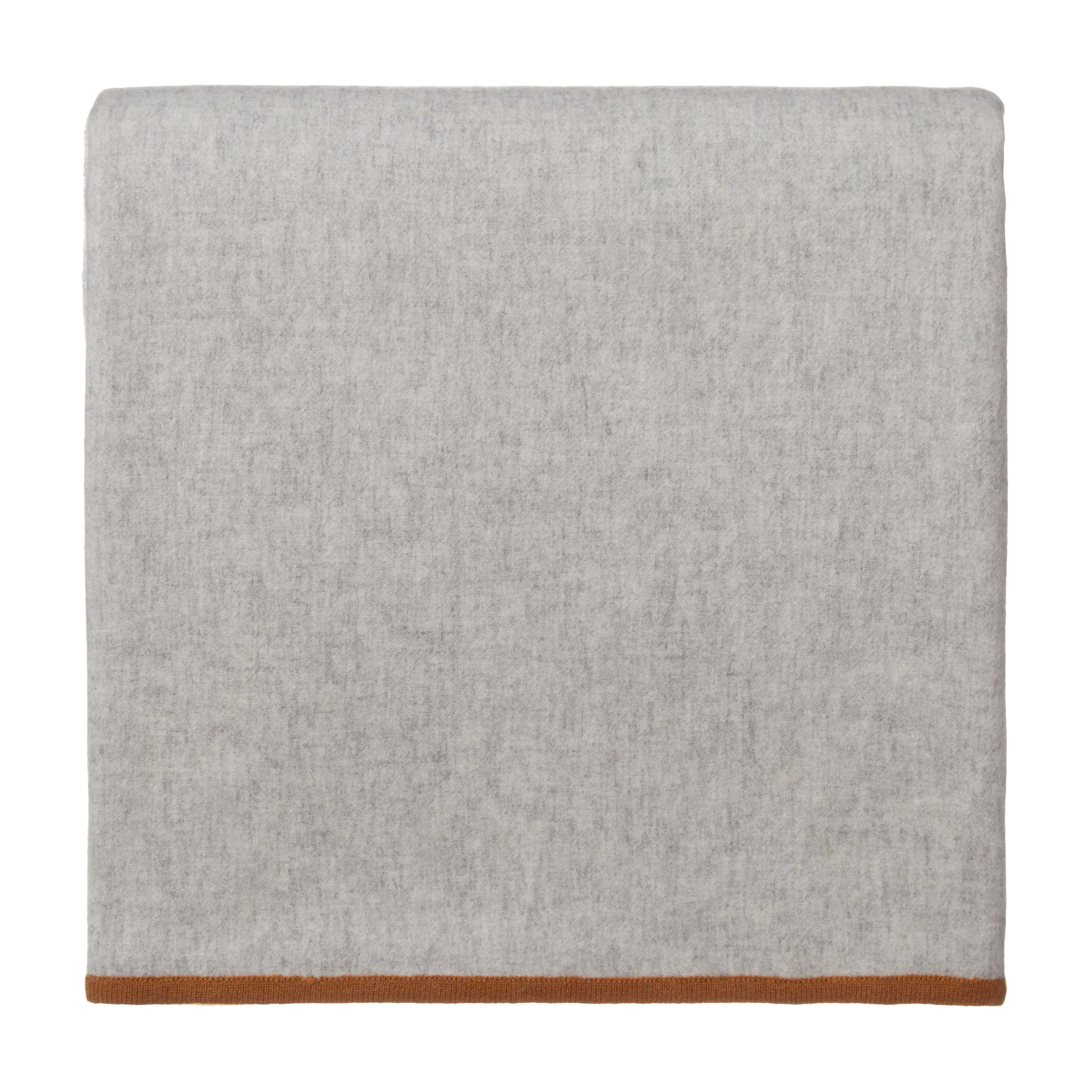 Alxa Cashmere Merino Blanket [Light grey melange & Conker]