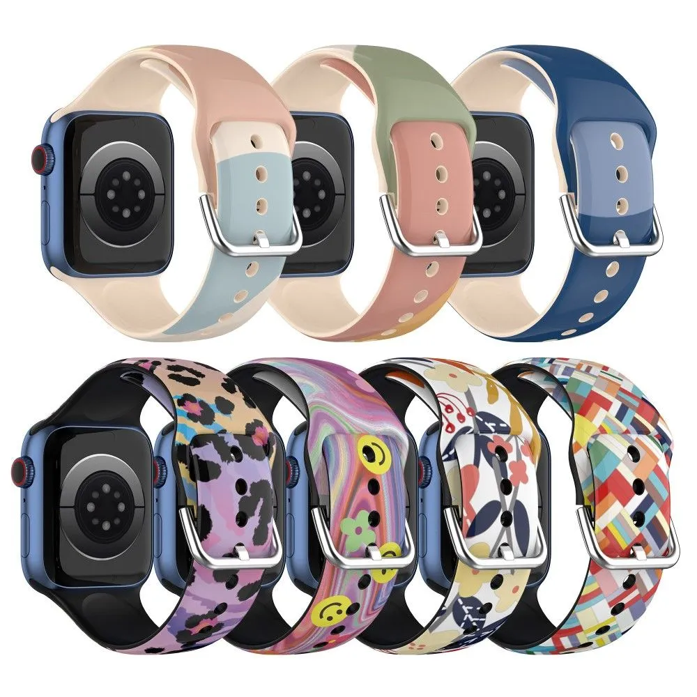 Apple Watch (41mm) IML colorful pattern silicone watch strap - Coloful Grids