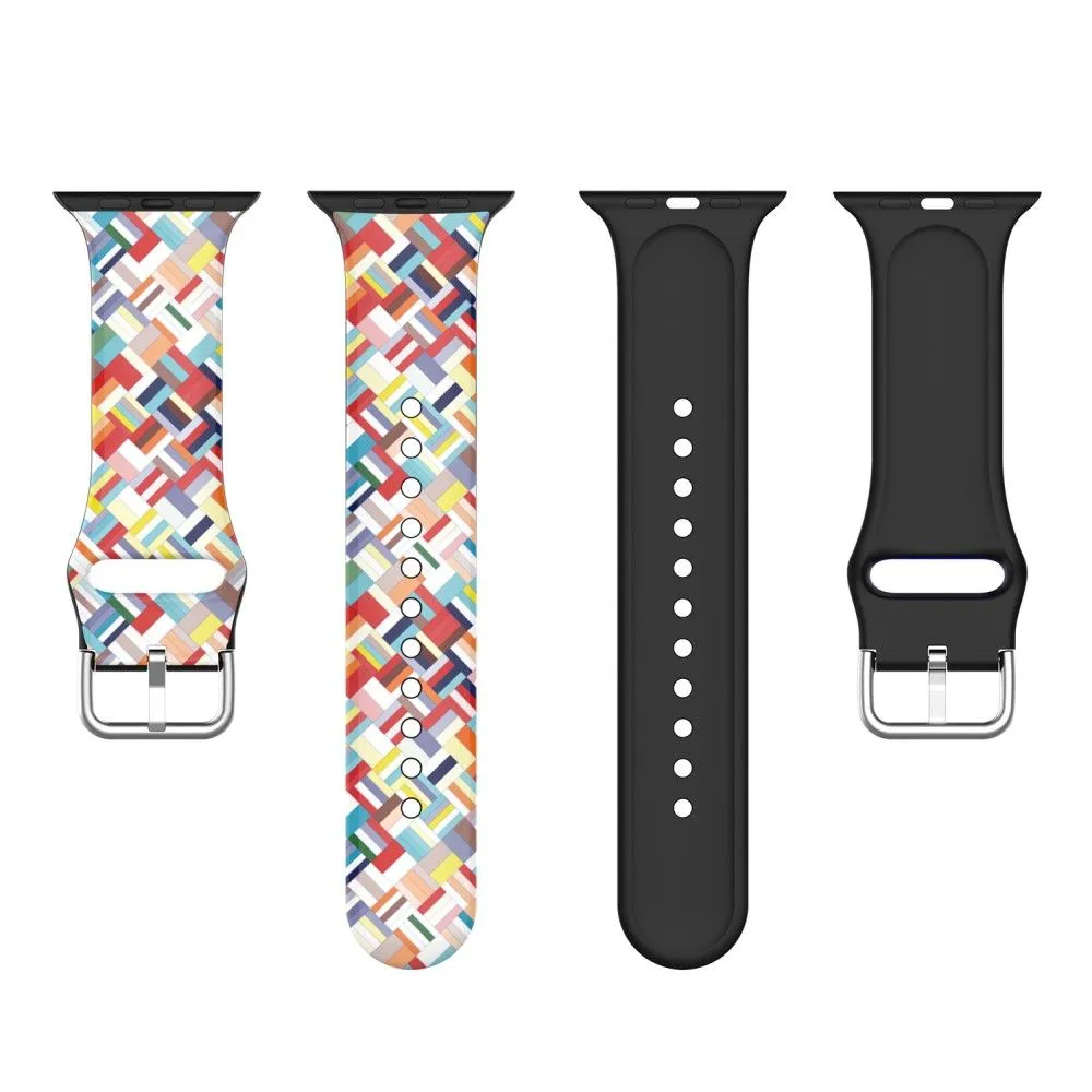 Apple Watch (41mm) IML colorful pattern silicone watch strap - Coloful Grids