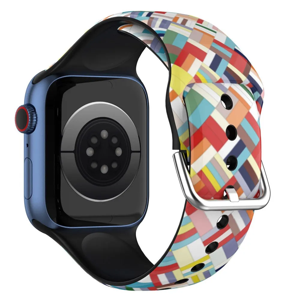 Apple Watch (41mm) IML colorful pattern silicone watch strap - Coloful Grids