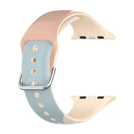 Apple Watch (45mm) IML colorful pattern silicone watch strap - Light brown / Blue / Sand