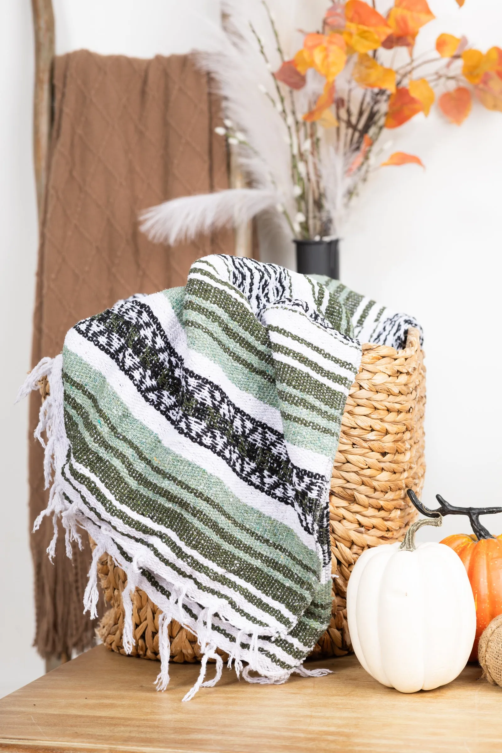 Aztec Woven Fringe Blankets