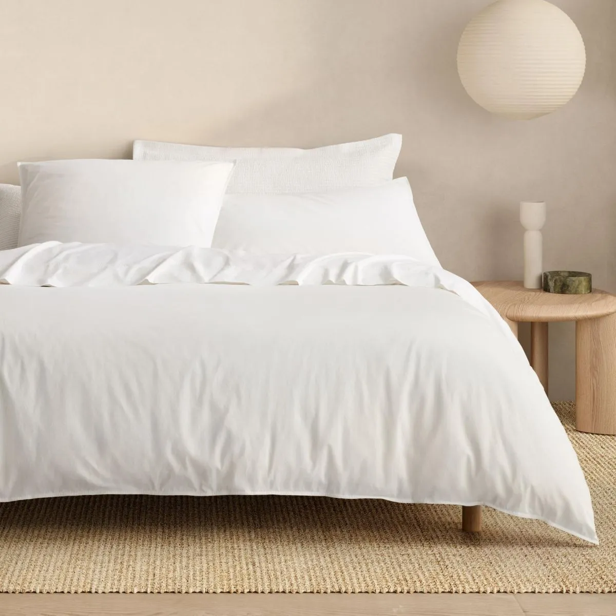 Bayley WHITE Washed Percale Quilt Cover Set by Sheridan