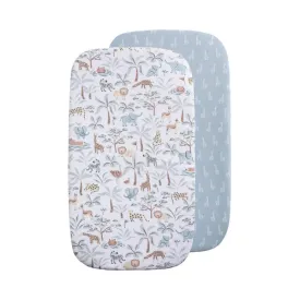 Bedside Bassinet/ Co Sleeper Fitted Sheets 2 Pack - Wild Safari