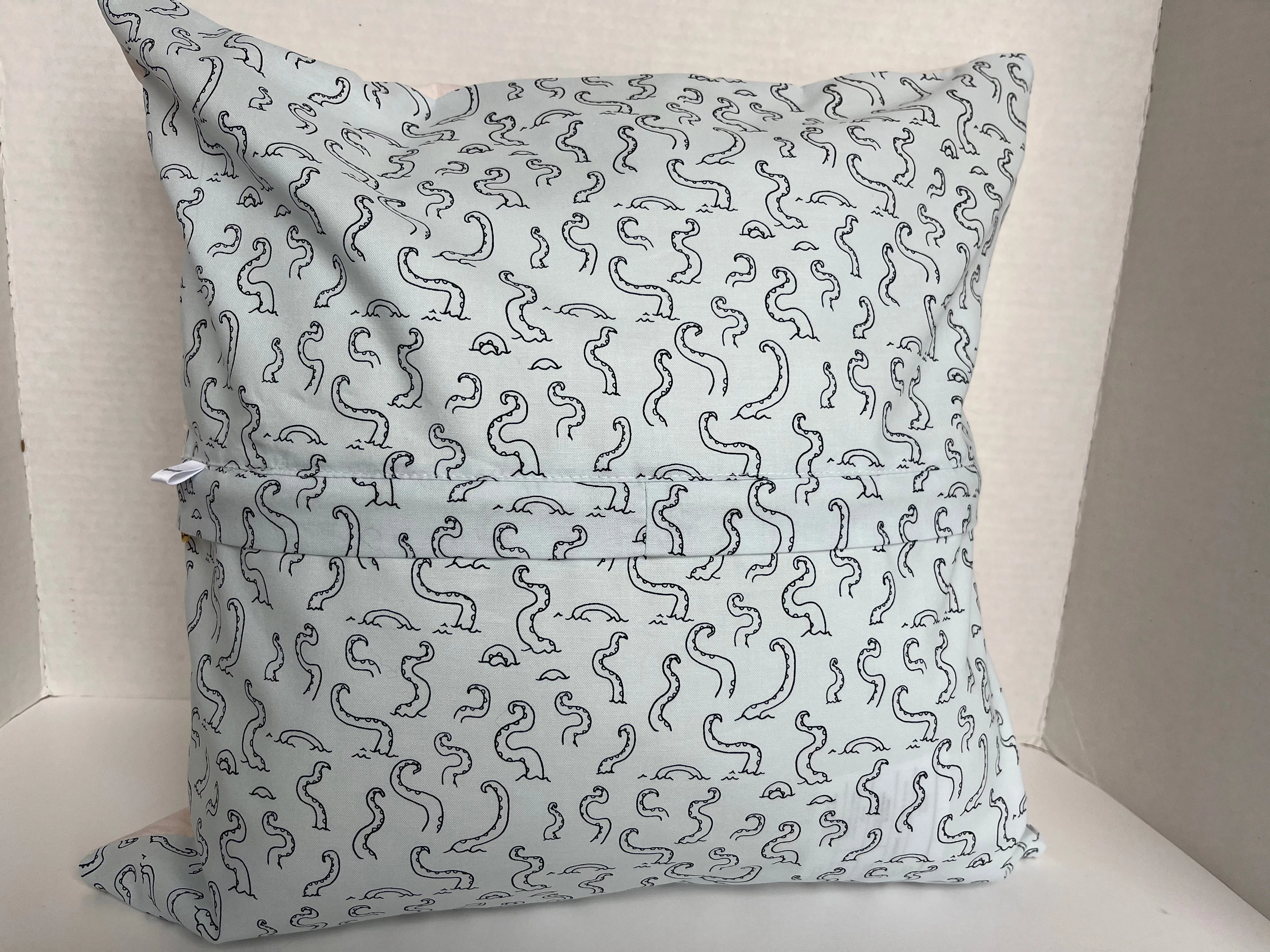 Blue Octopus Pillow Cover, Ocean Themed Decor