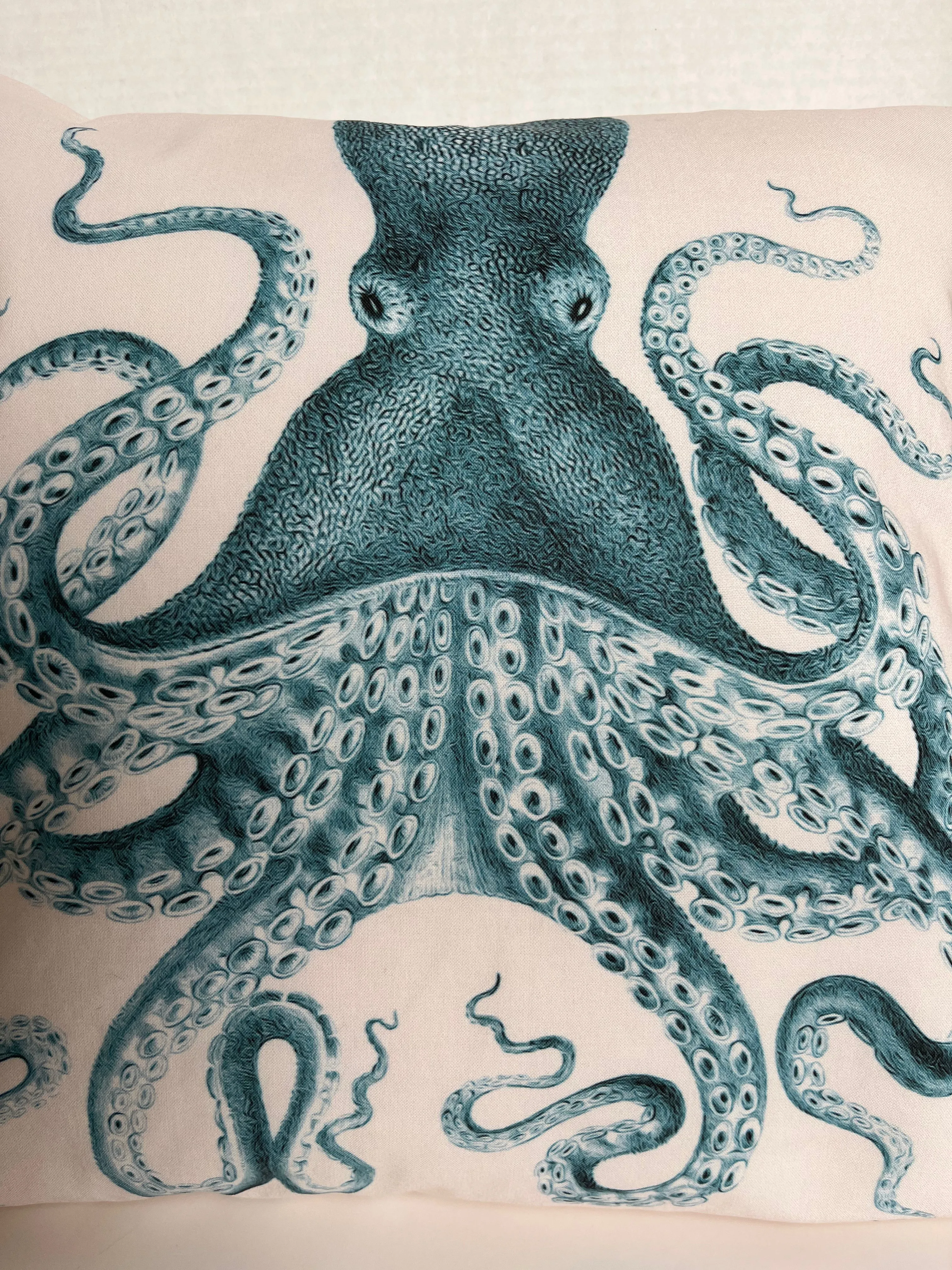 Blue Octopus Pillow Cover, Ocean Themed Decor