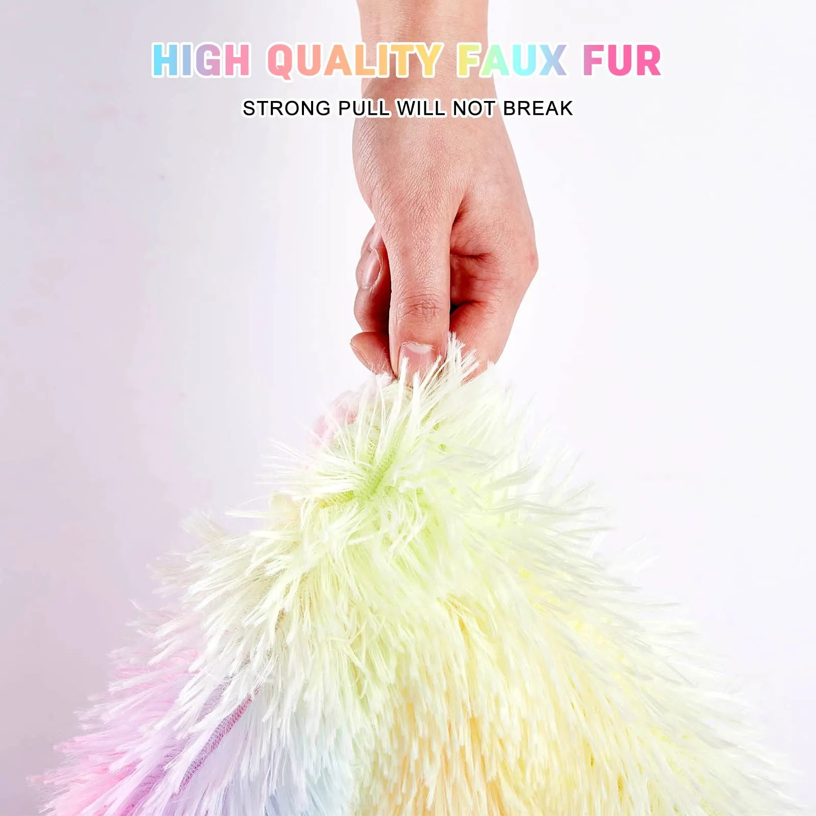 BOBOR Super Soft Faux Fur Shaggy Long Hair Reversible Sherpa Fleece Microfiber, Fuzzy, Lightweight, Plush, Decorative Throw Blanket (Rainbow, 59 x79 inch)