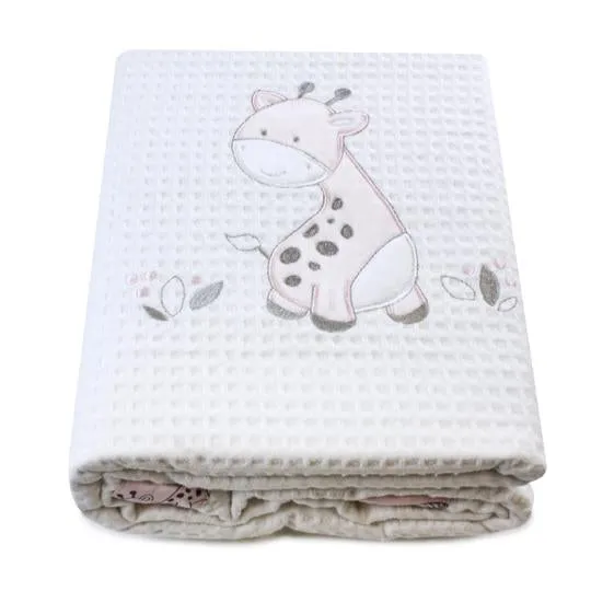 Bubba Blue Pink Playtime Cot Waffle Blanket