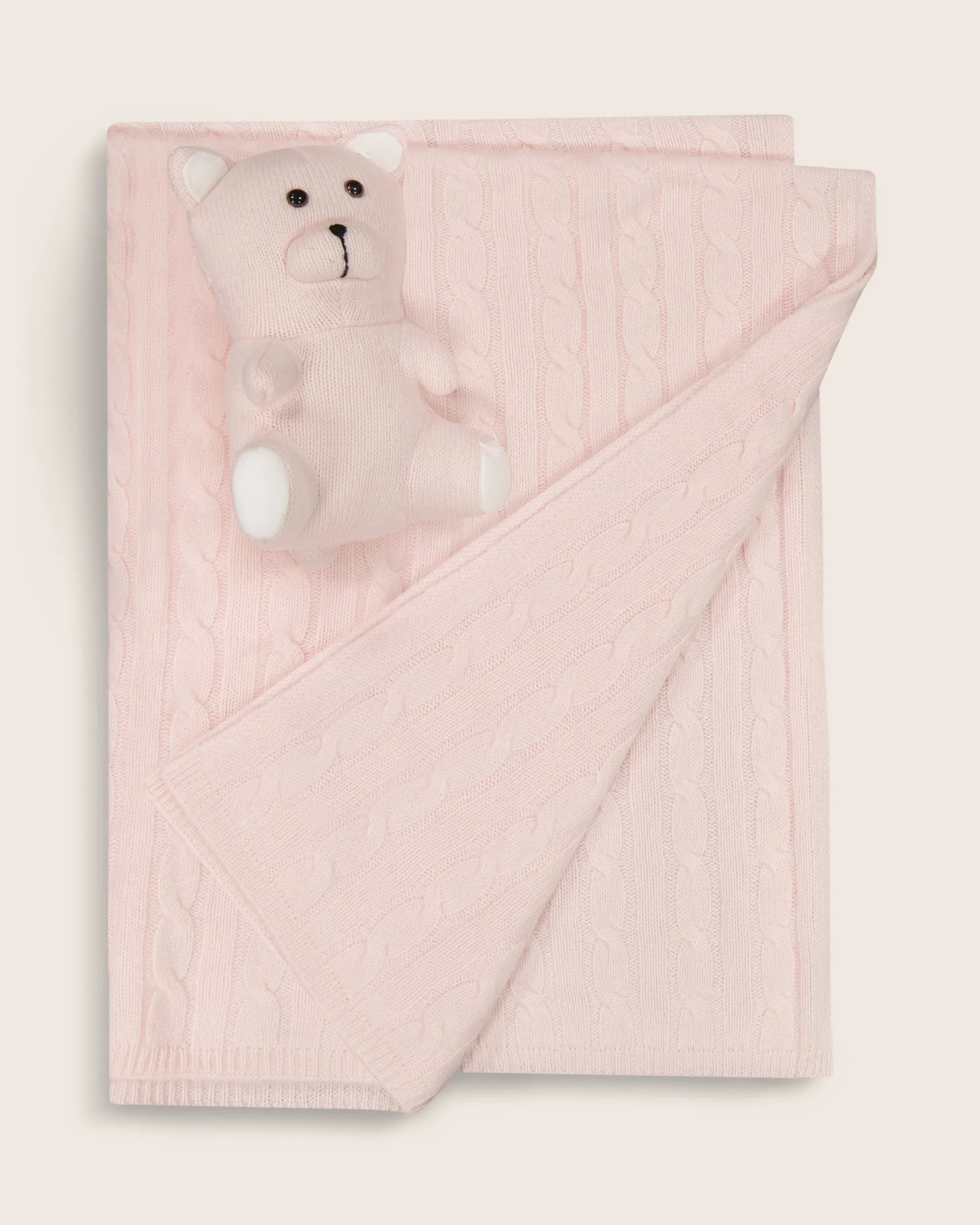 Cashmere Baby Blanket and Teddy Bear Set