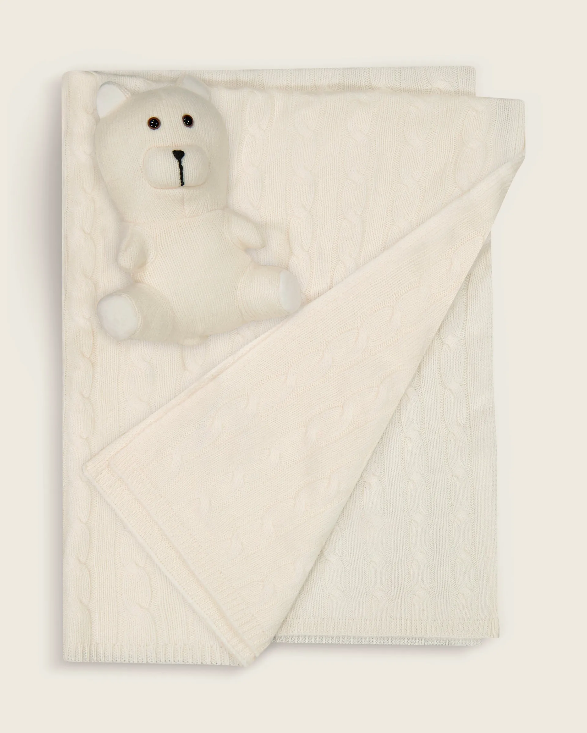 Cashmere Baby Blanket and Teddy Bear Set