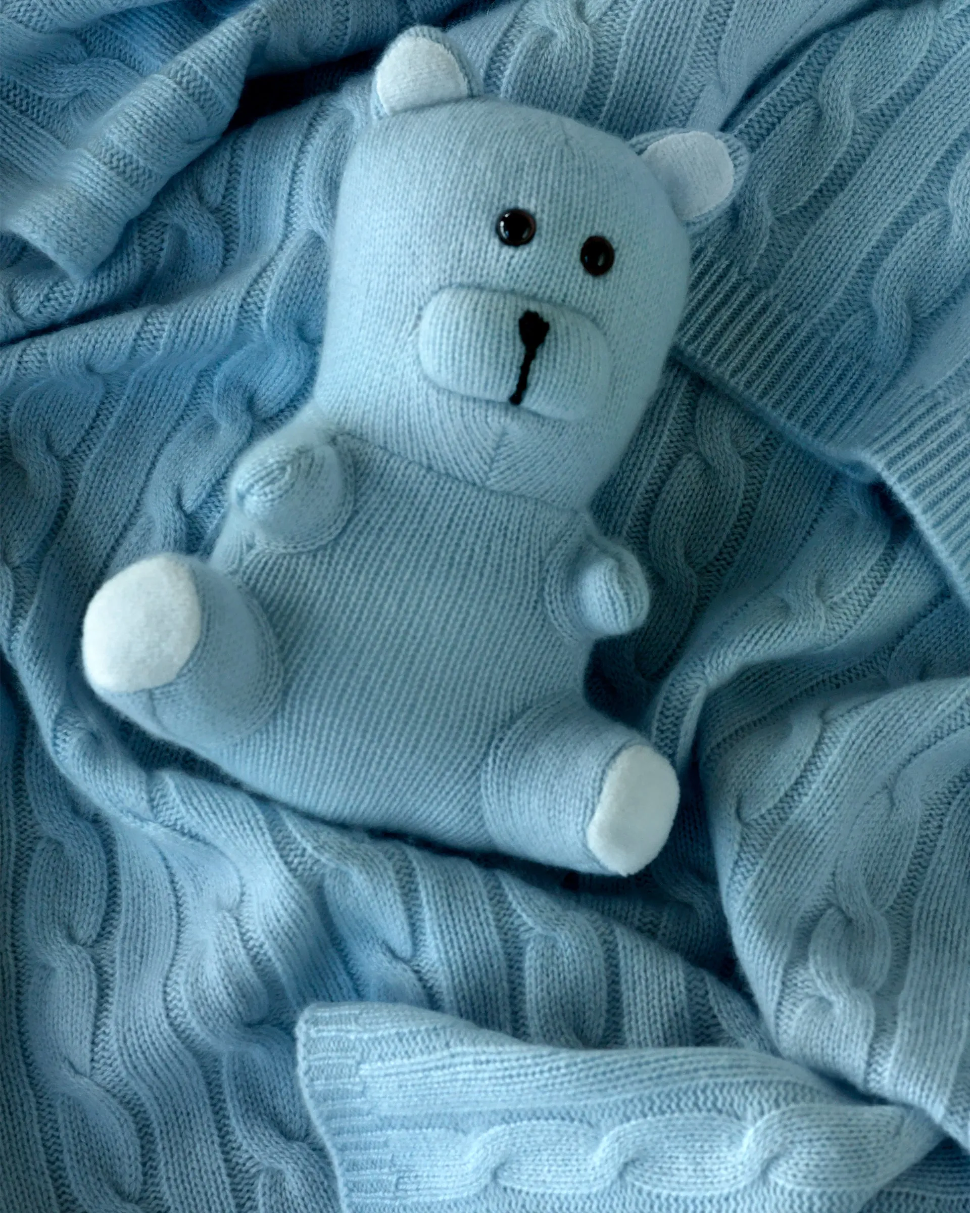 Cashmere Baby Blanket and Teddy Bear Set