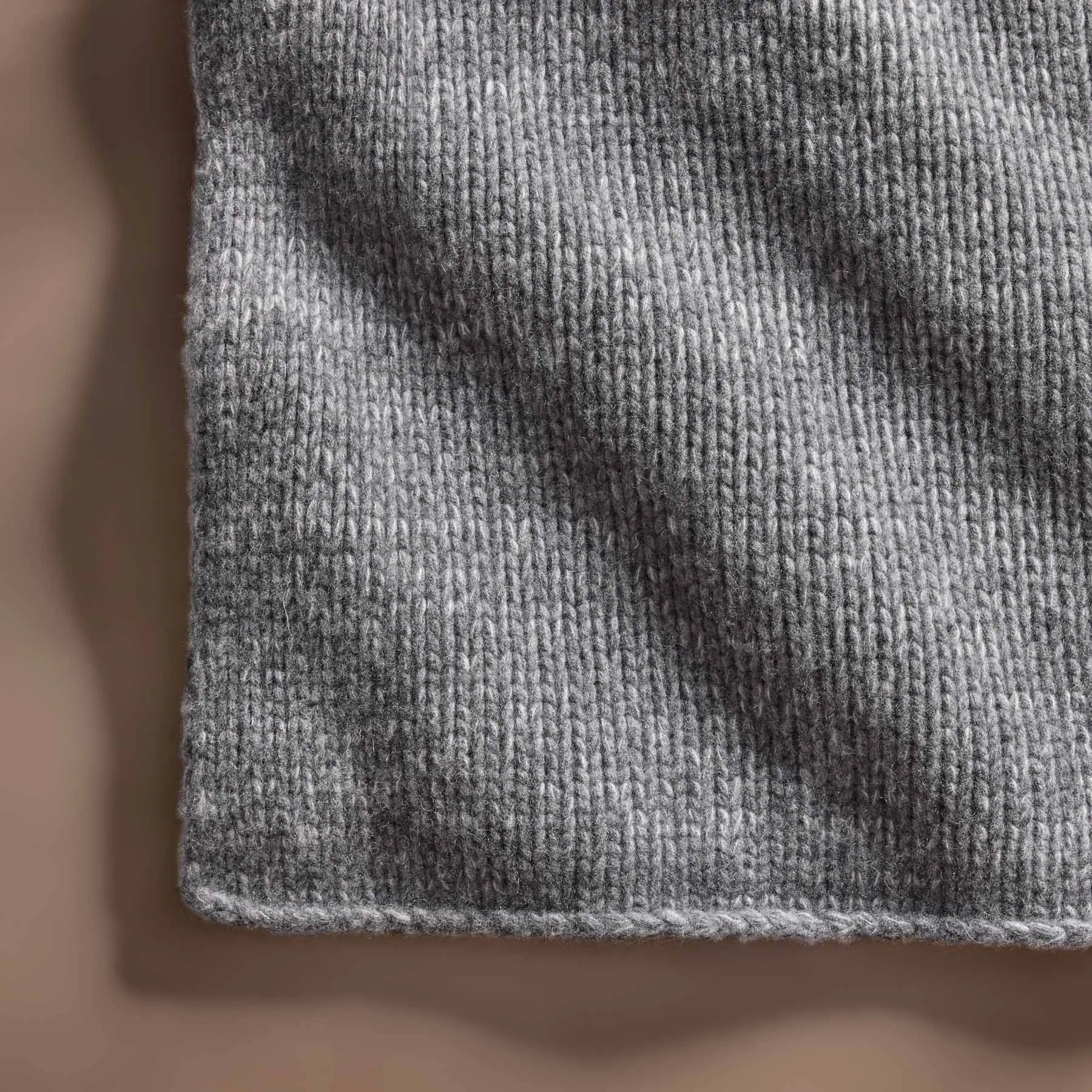 Cashmere Melange Knit Blanket - Charcoal Melange