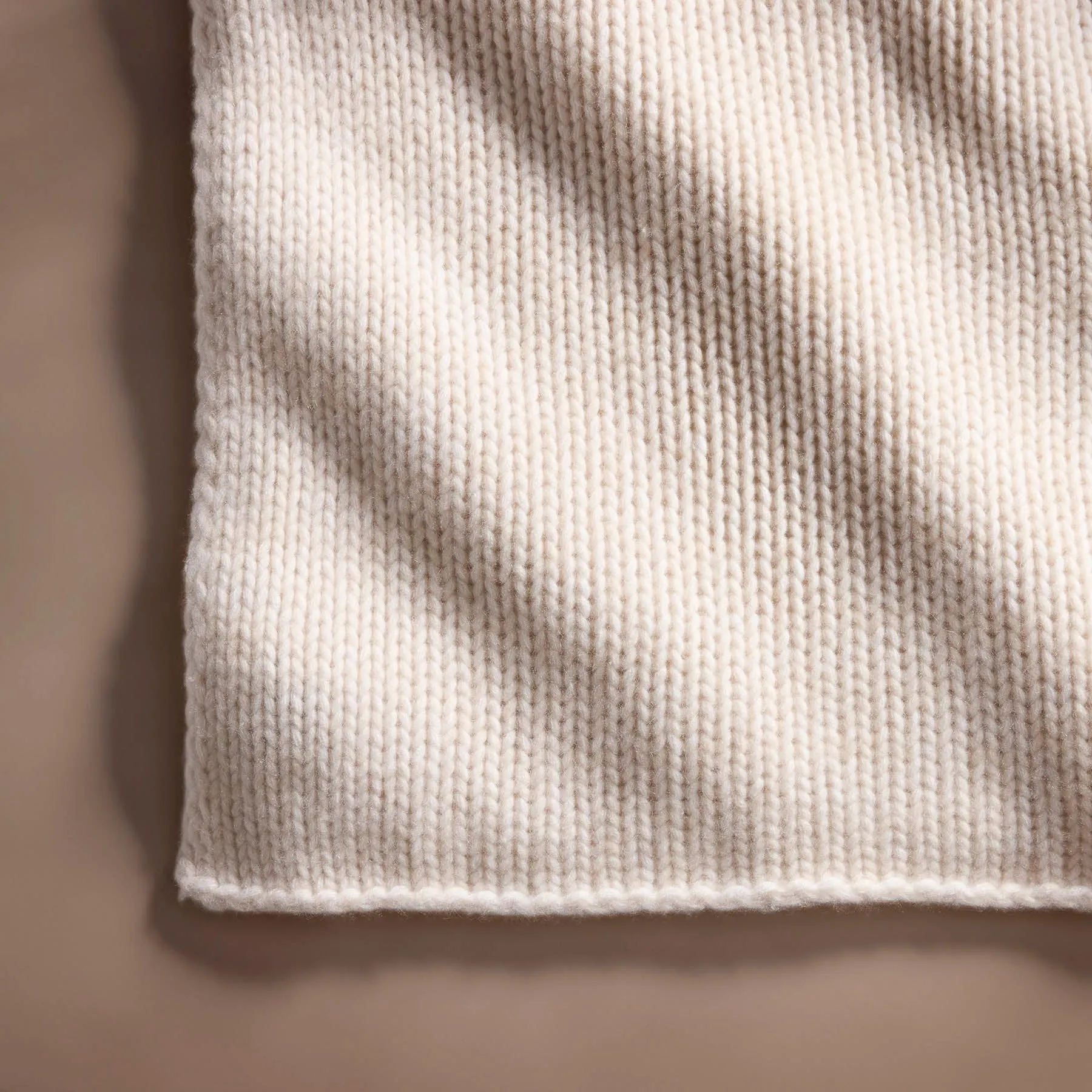 Cashmere Melange Knit Blanket - Ivory Melange