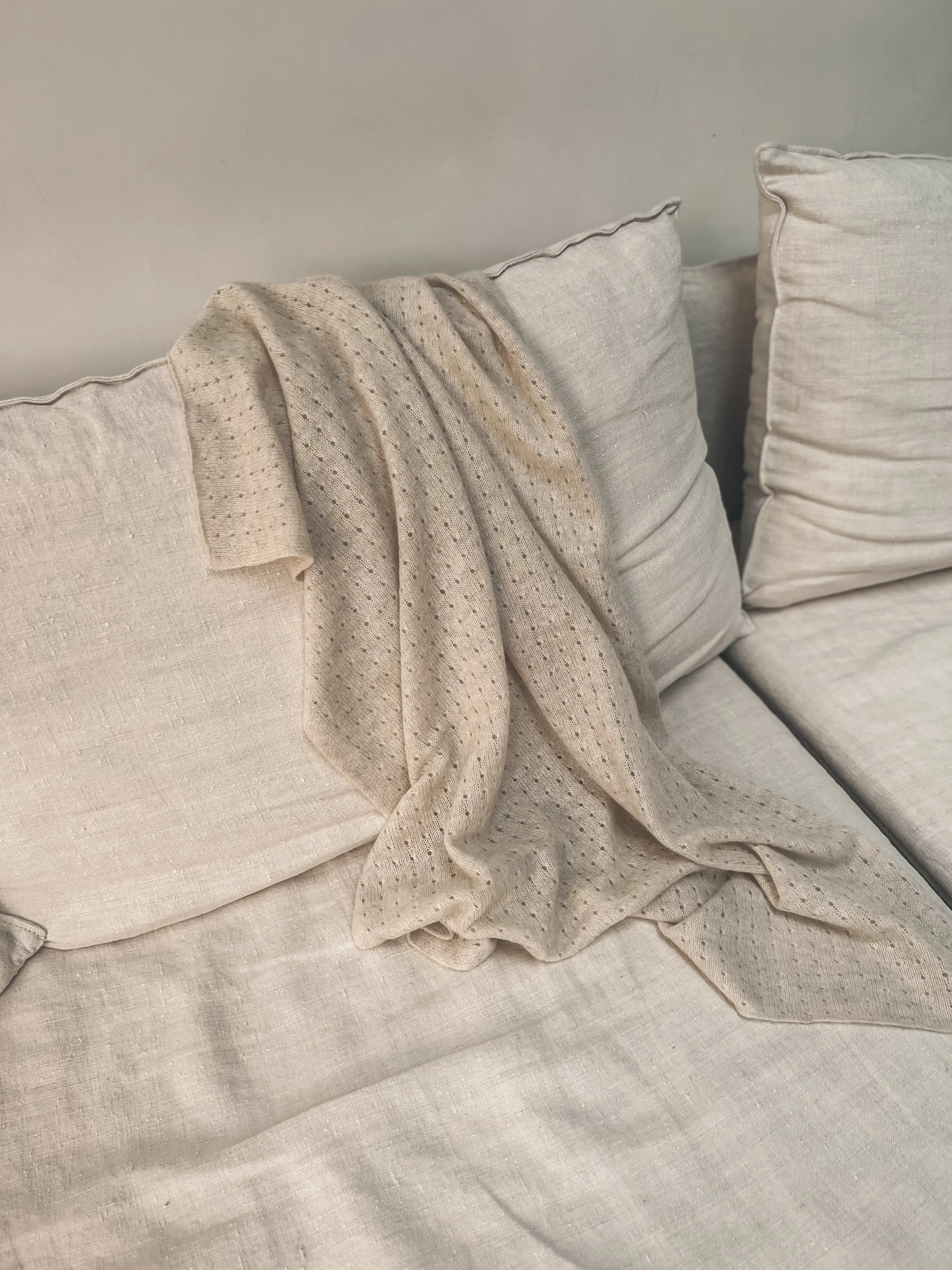 Cashmere pointelle Blanket Apricot