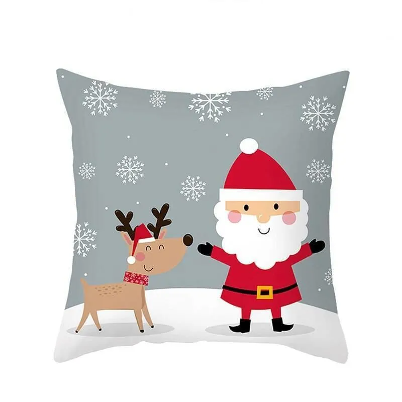 Christmas Pillow Cover with Cartoon Santa