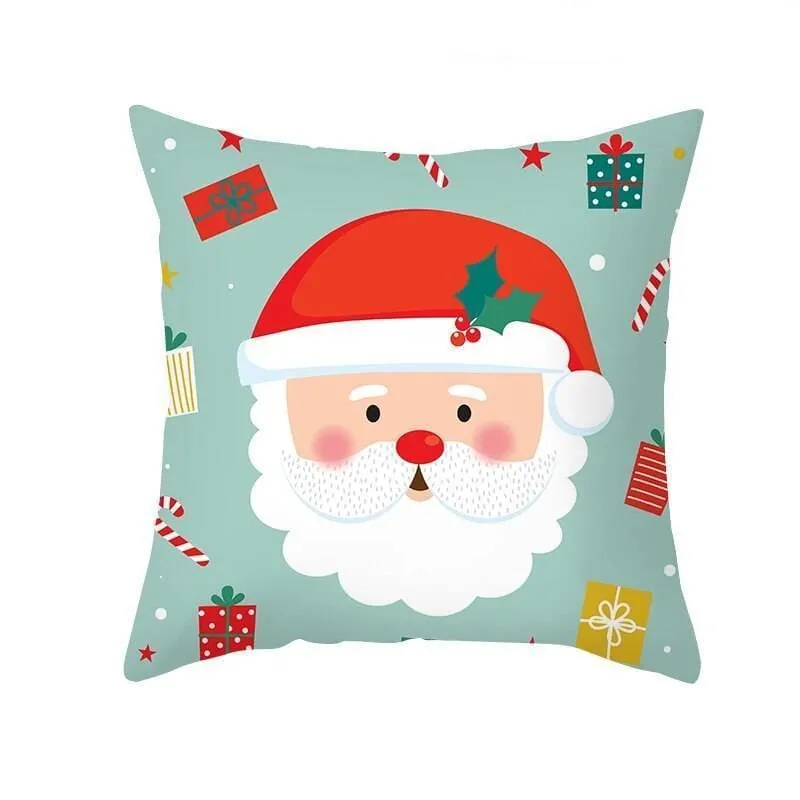 Christmas Pillow Cover with Cartoon Santa