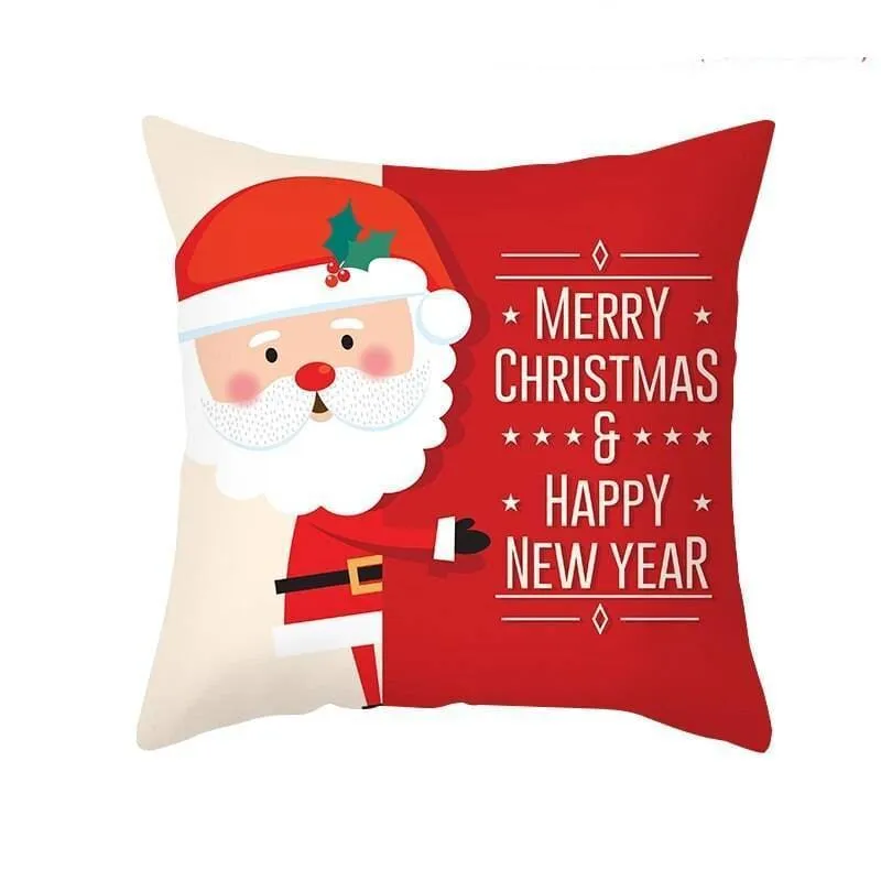 Christmas Pillow Cover with Cartoon Santa