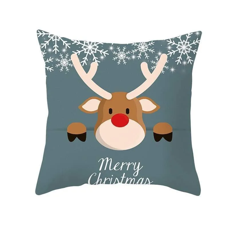 Christmas Pillow Cover with Cartoon Santa