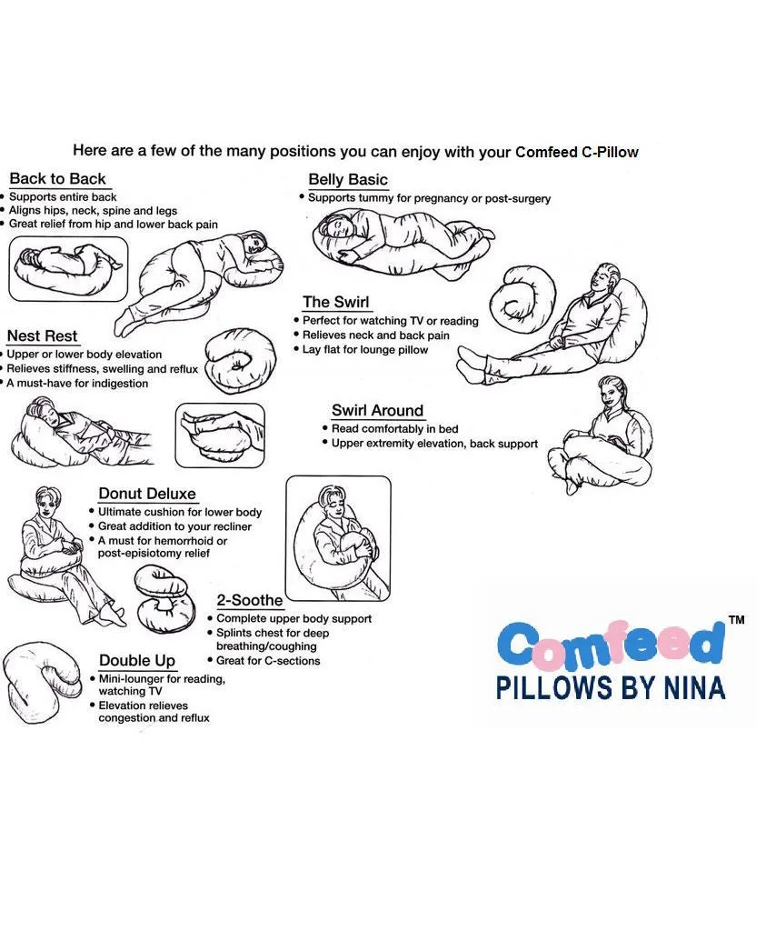 Comfeed Pillows By Nina C Pregnancy Pillow - Light Blue