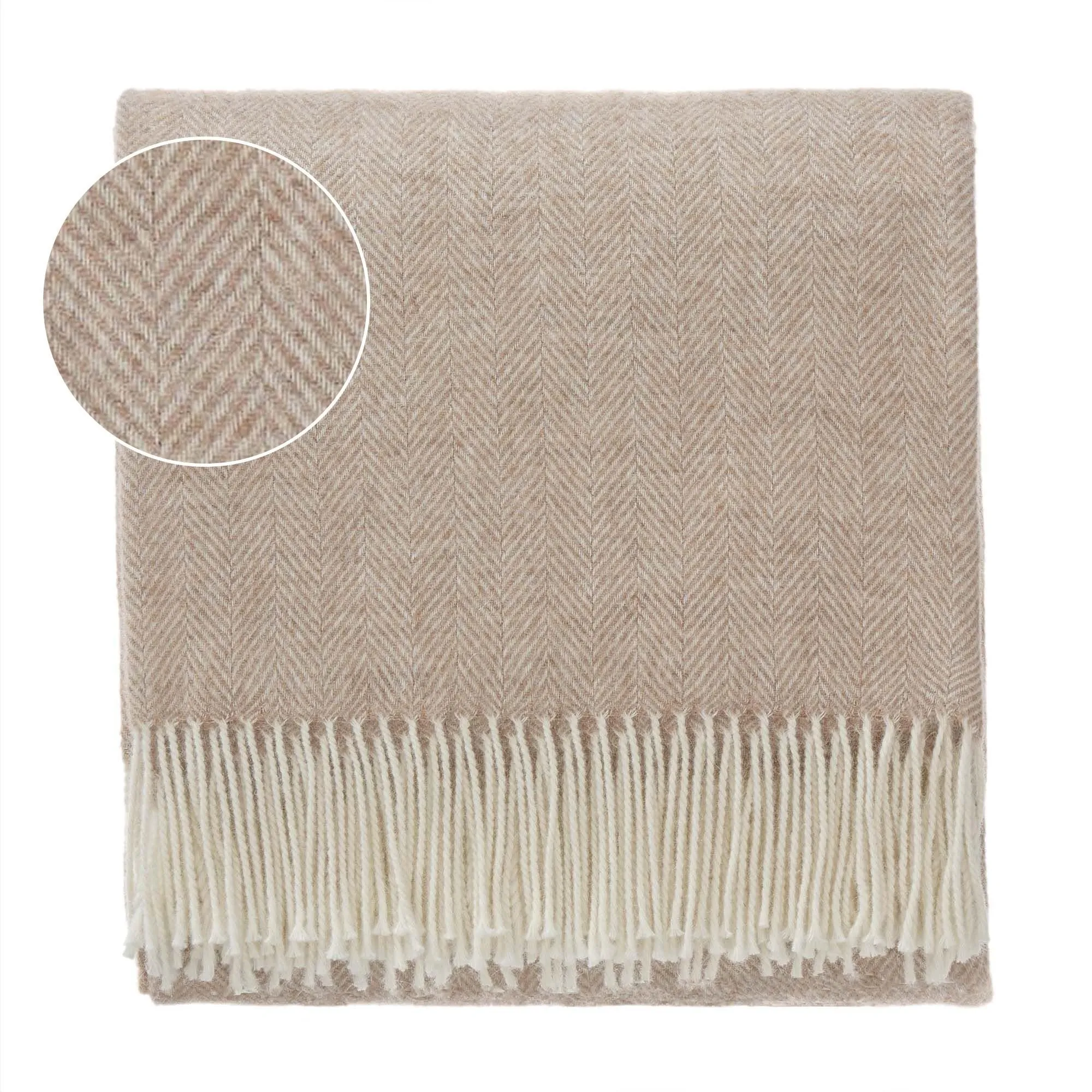 Corcovado Alpaca Blanket [Light brown/Off-white]