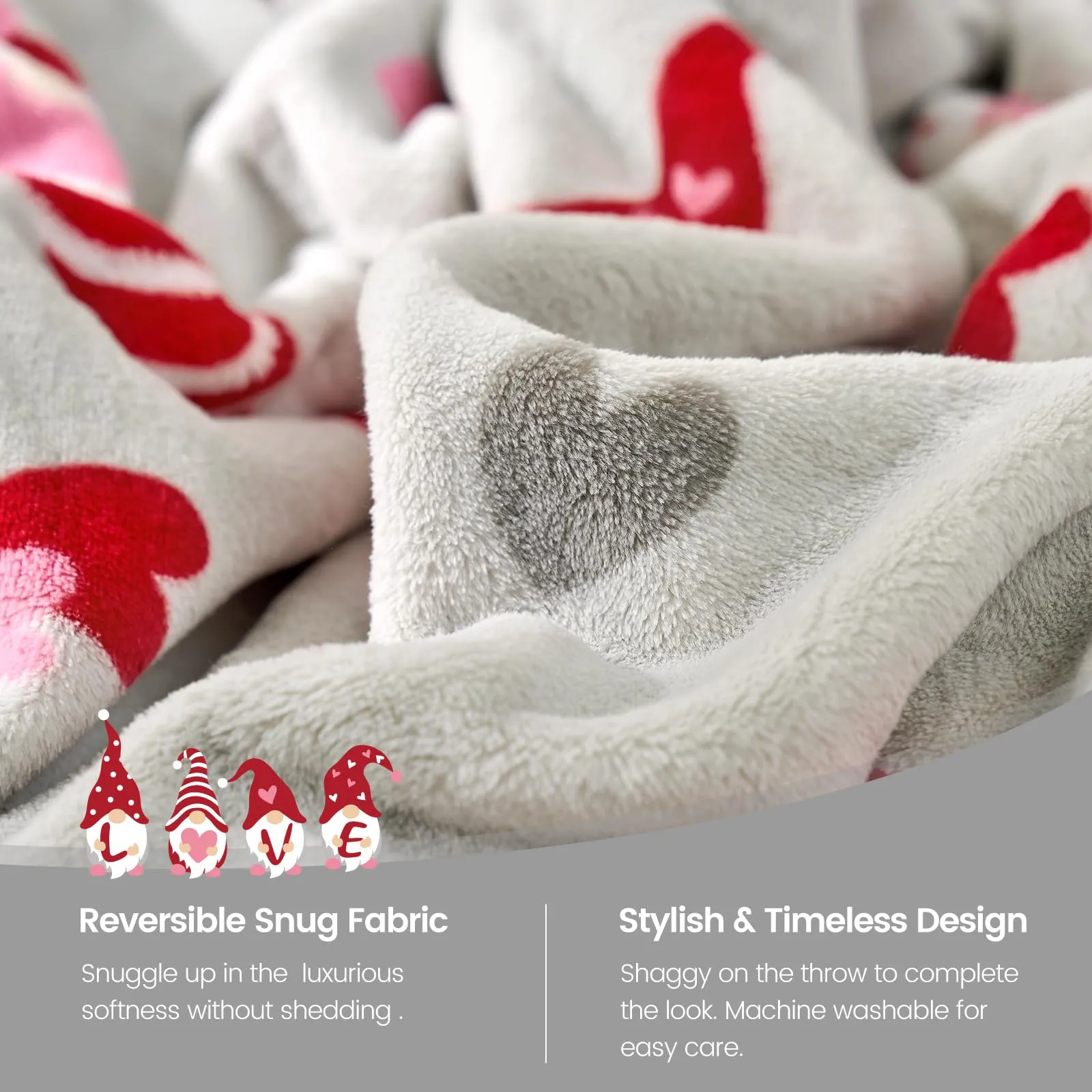 Cozy Bliss Gnome Christmas Throw Blanket, (Xmas Gnome, 50"x60")