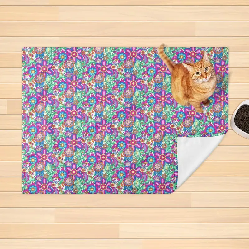 Cozy Floral Flannel Blanket for Pets Perfect for Travel or Couch