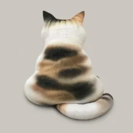 Cute Cat Plush Pillow - Back Shape With Tail Cat Home Decor