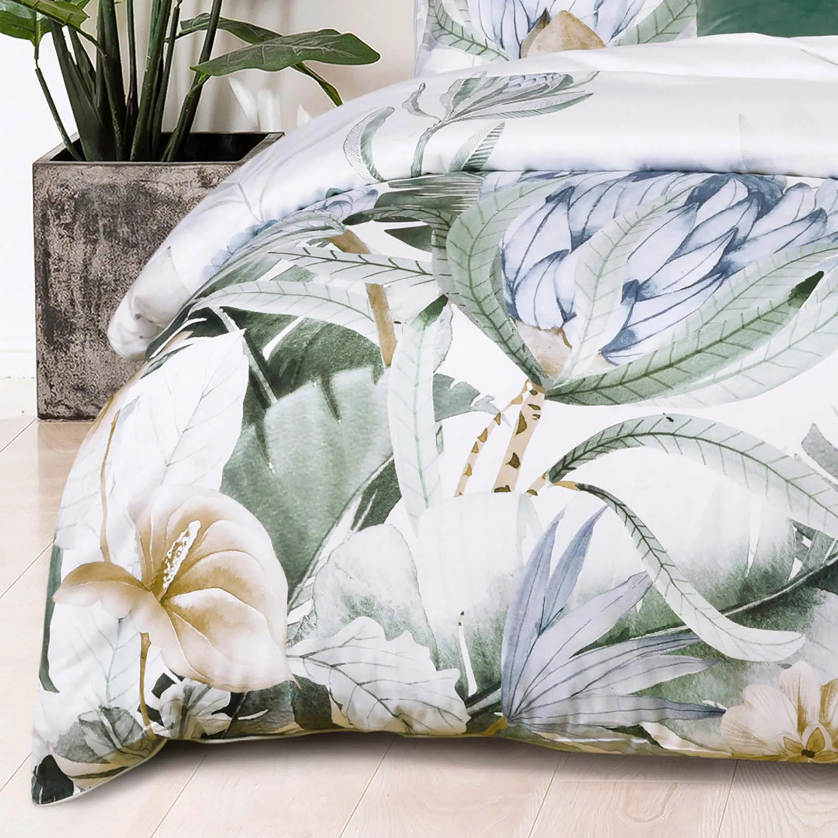 Evergreen Sage Quilt Cover Set by Bianca