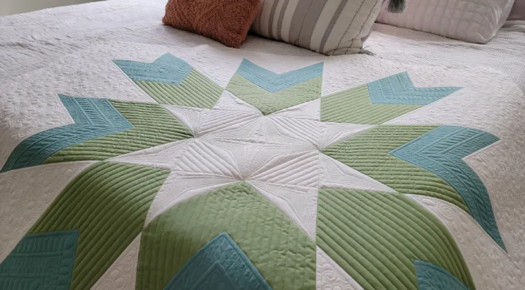 Farmers Star Quilt - Custom Machine Quilting with Natalia Bonner