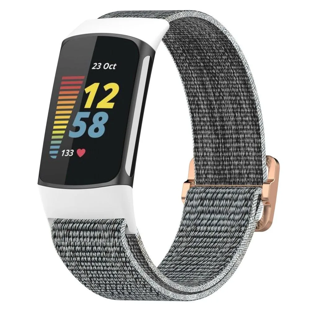 Fitbit Charge 5 elastic nylon watch strap - Grey