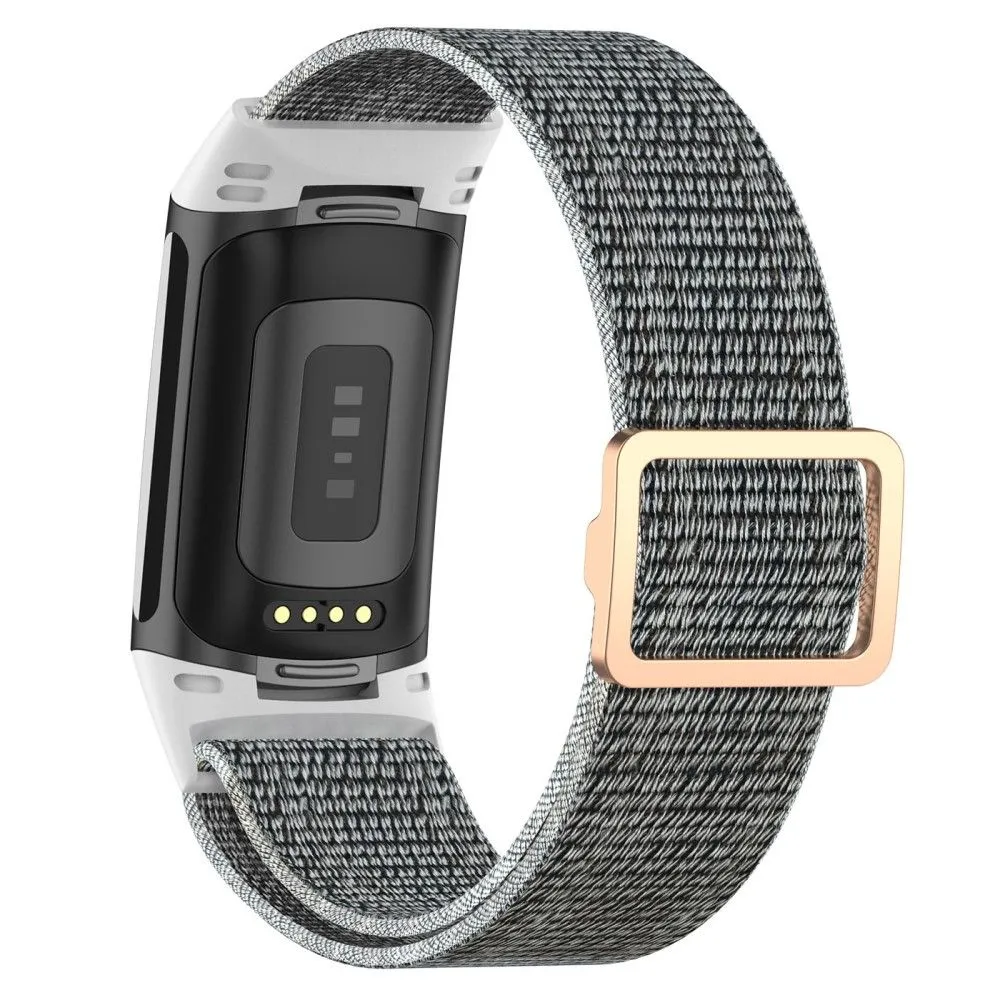 Fitbit Charge 5 elastic nylon watch strap - Grey