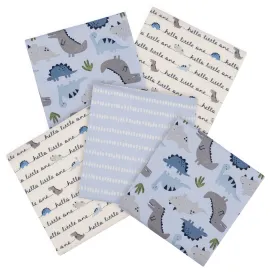 Gerber 5-Pack Baby Boys Dinosaur Flannel Blankets