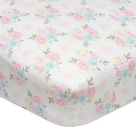 Girls Floral Fitted Crib Sheet