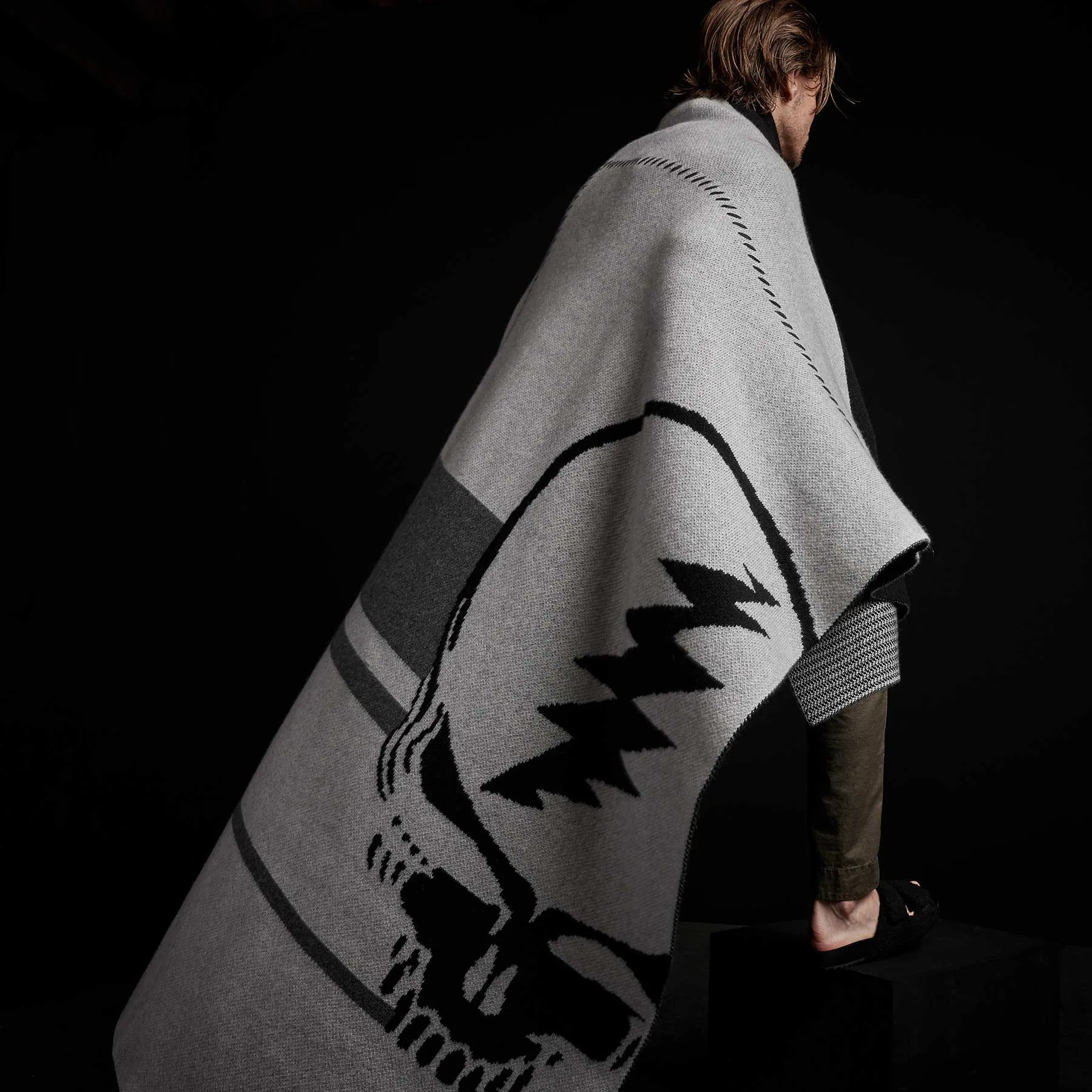 Grateful Dead Cashmere Blanket - Flyash/Black/Dark Grey