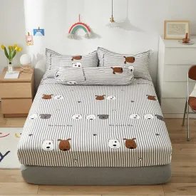 Grey Striped Dog Fitted Bedsheet