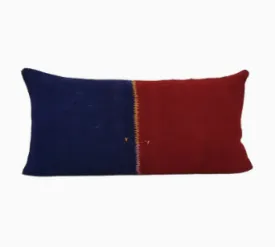 Handmade Organic Bench Pillow Cover, Red and Black Vintage