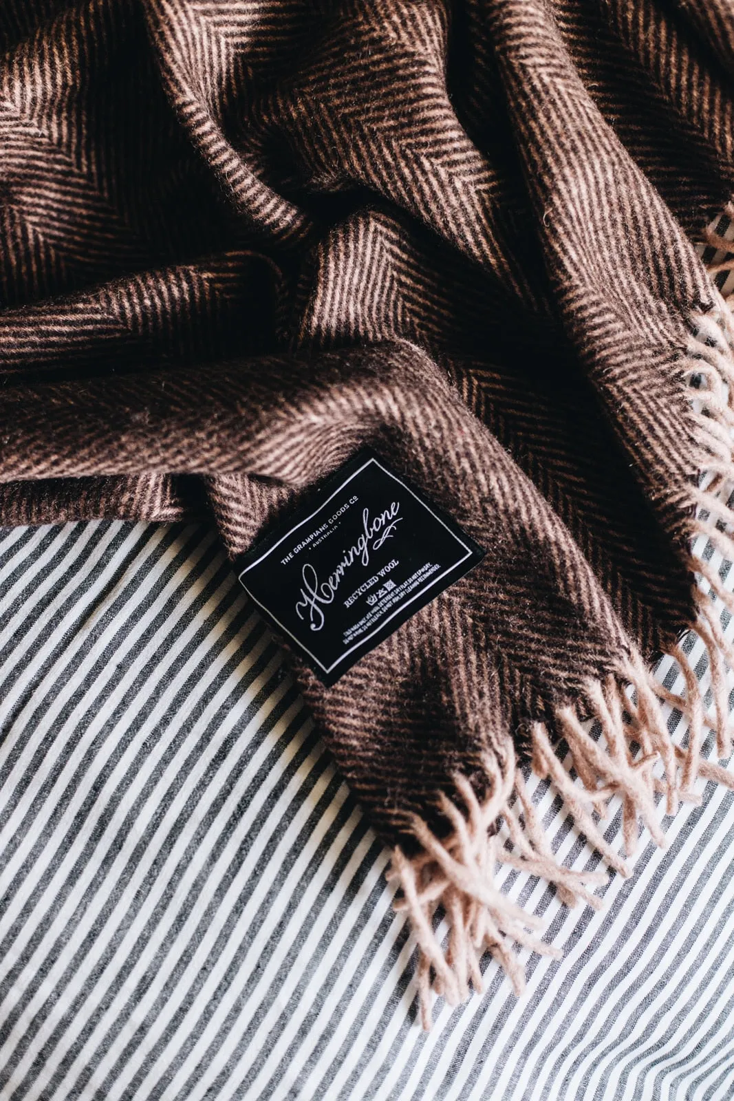 Herringbone Collection | Recycled Wool Blankets | Muscat