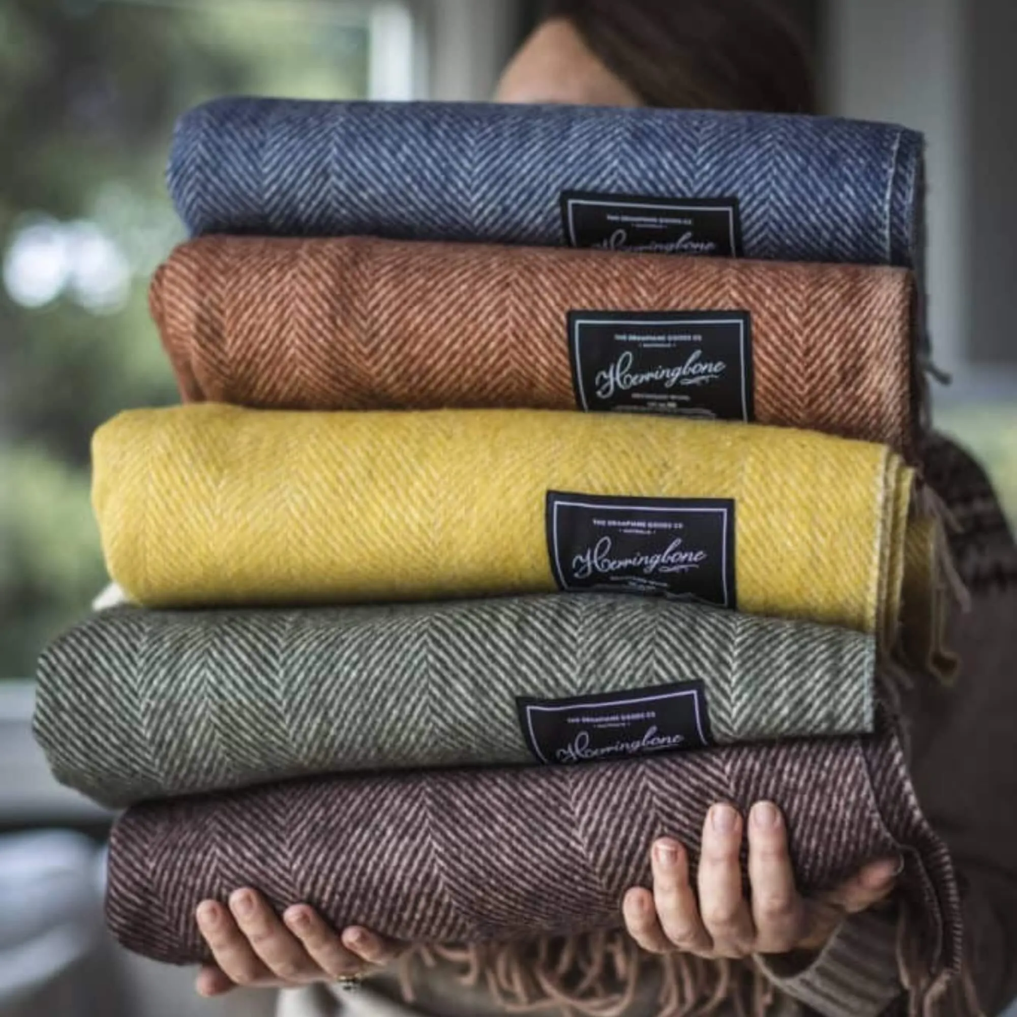 Herringbone Collection | Recycled Wool Blankets | Muscat