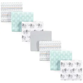 Hudson Baby Cotton Flannel Receiving Blankets Bundle, Gray Elephant