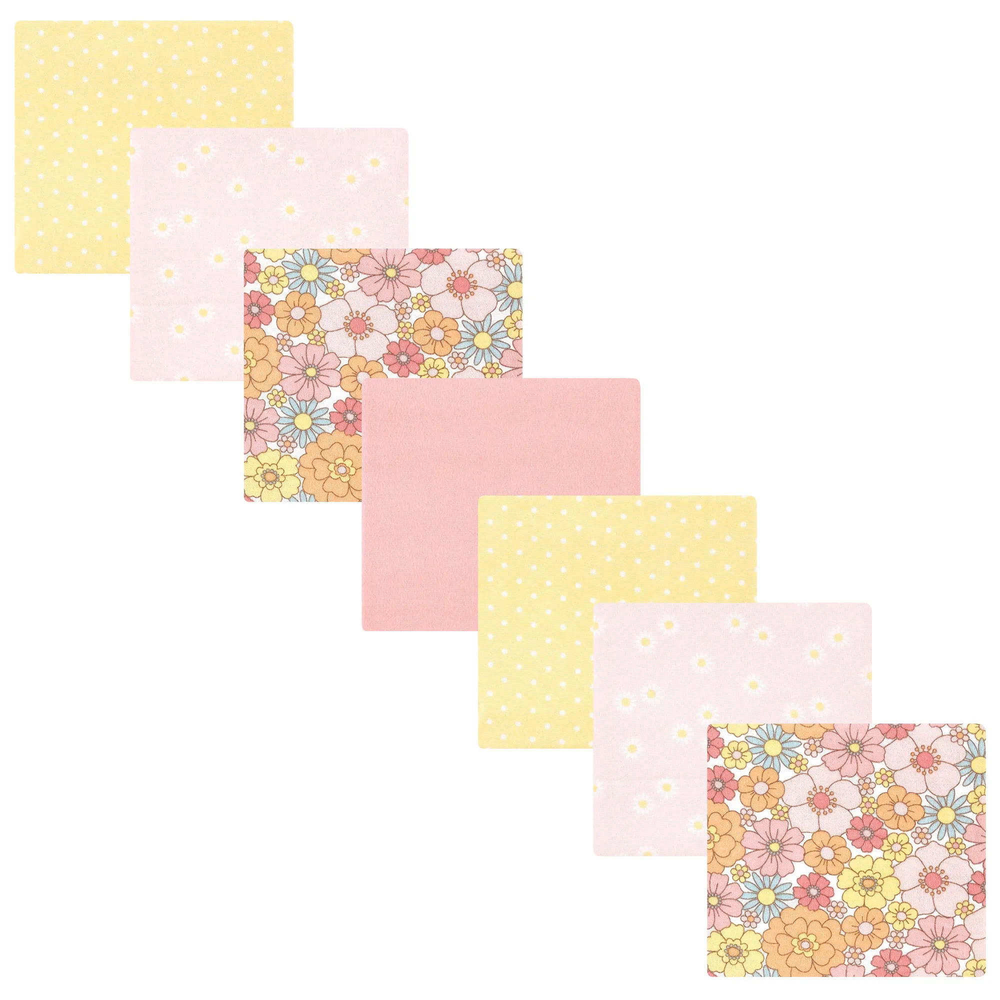 Hudson Baby Cotton Flannel Receiving Blankets Bundle, Peace Love Flowers