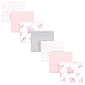 Hudson Baby Cotton Flannel Receiving Blankets Bundle, Pink Floral