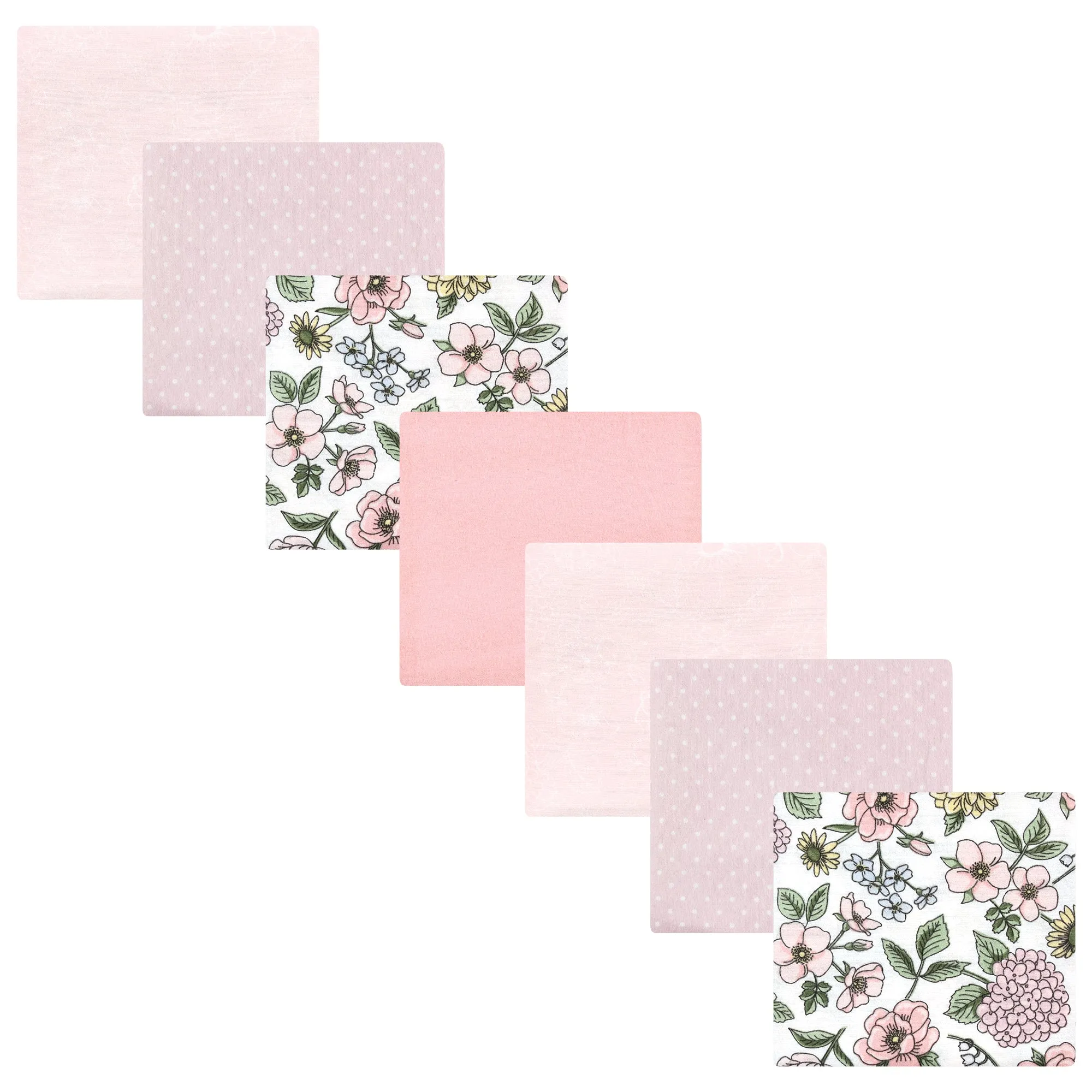 Hudson Baby Cotton Flannel Receiving Blankets Bundle, Vintage Blossom