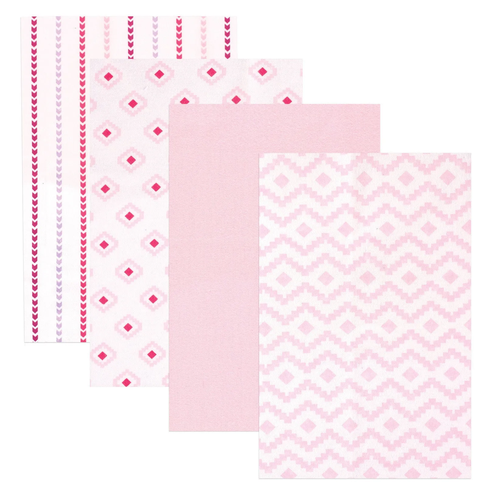 Hudson Baby Cotton Flannel Receiving Blankets, Girl Modern