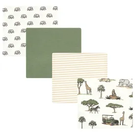 Hudson Baby Cotton Flannel Receiving Blankets, Going On Safari