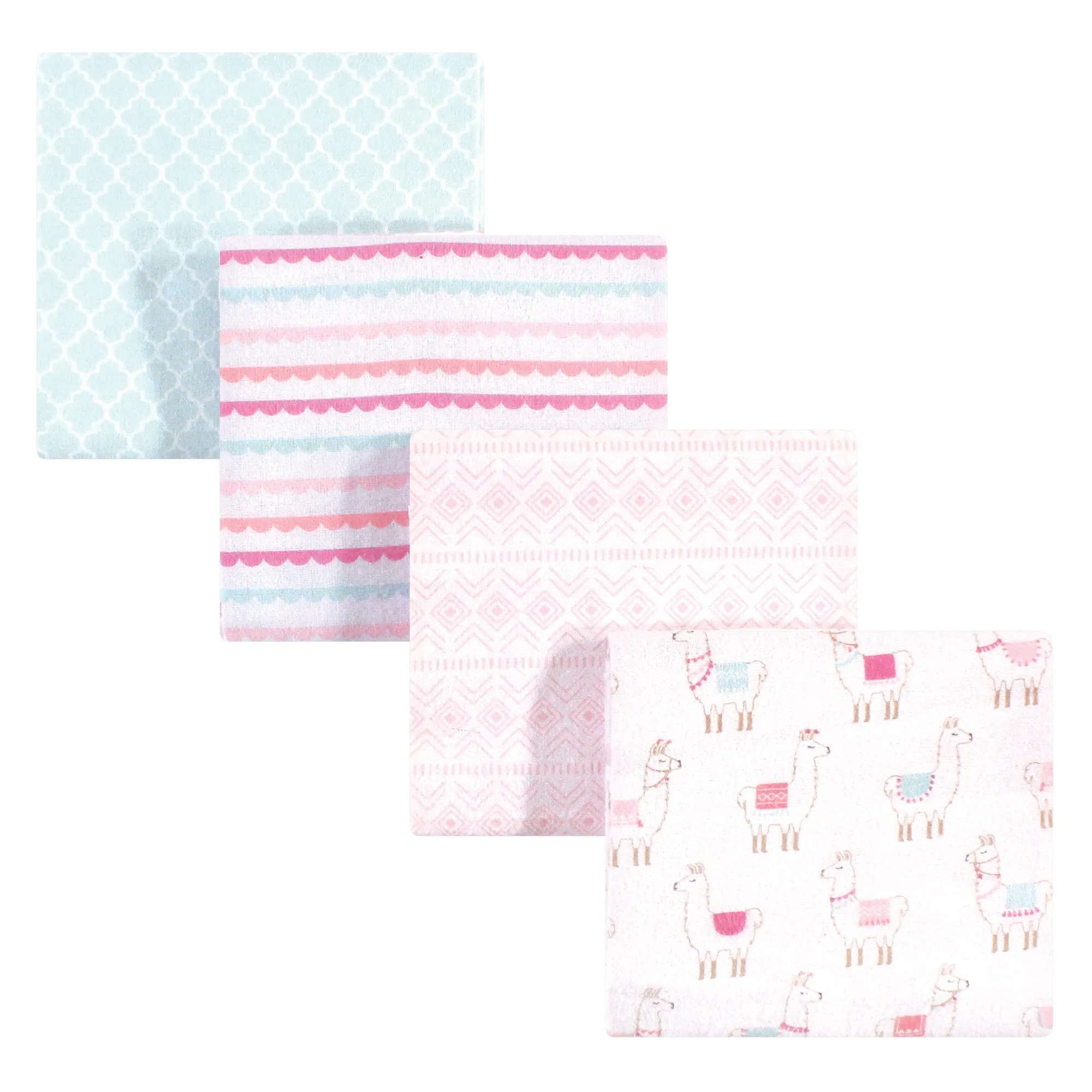 Hudson Baby Cotton Flannel Receiving Blankets, Llama