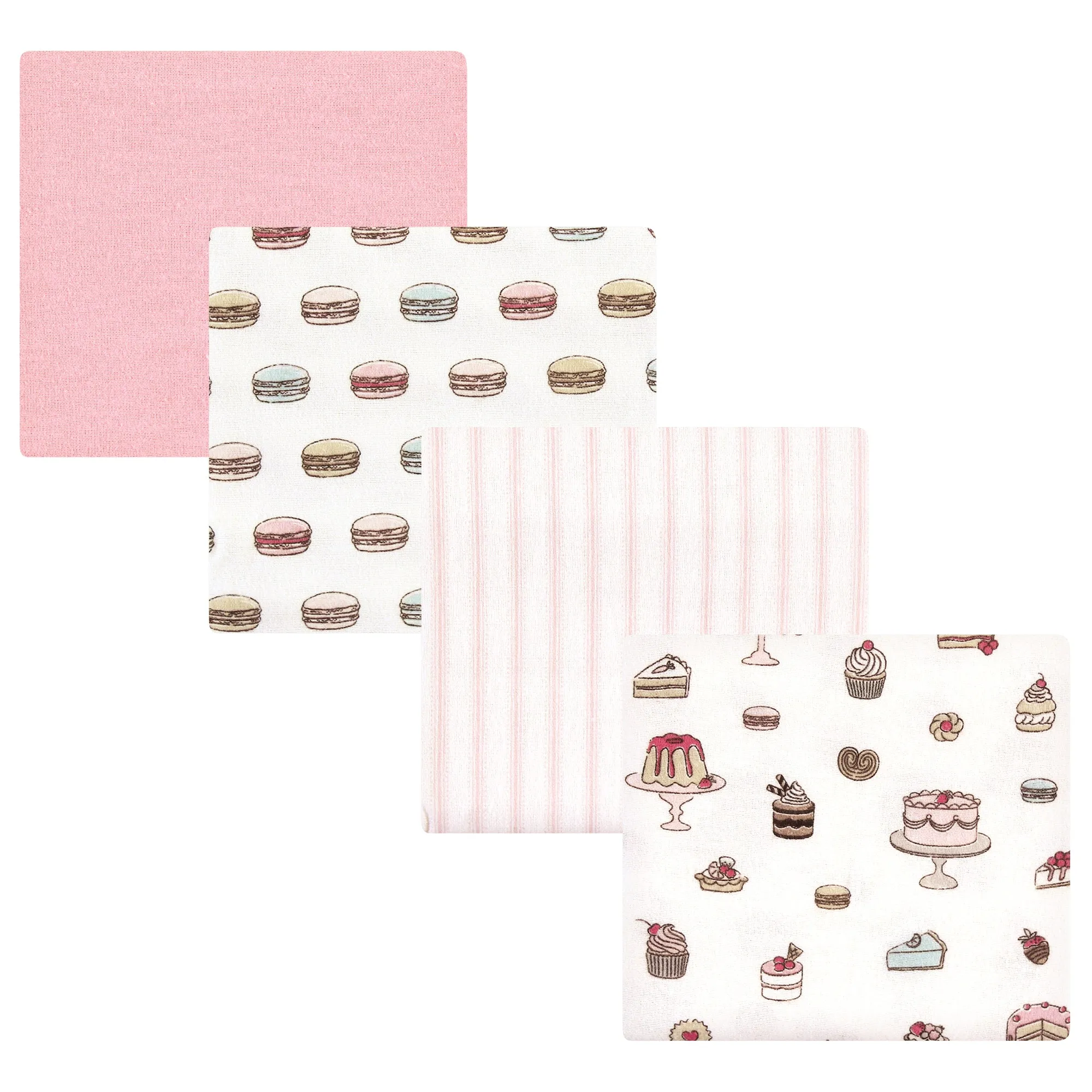 Hudson Baby Cotton Flannel Receiving Blankets, Sweet Bakery