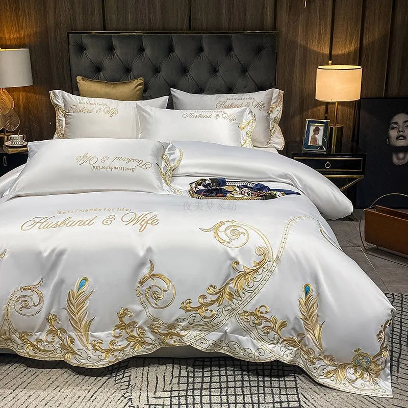 Ice Silk Quilt Sets Bed Sheets Bedding Four-piece Set