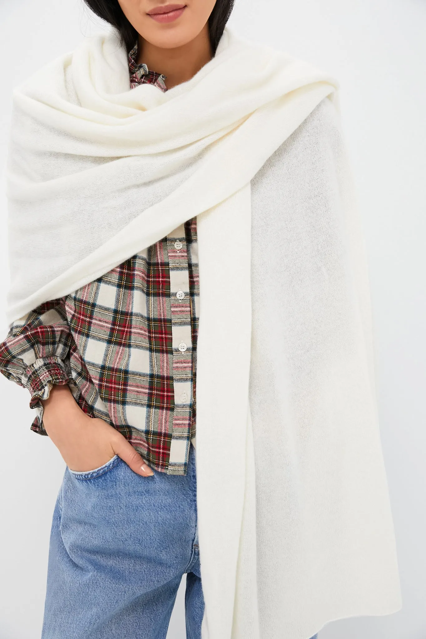 Ivory Cashmere Blanket Scarf