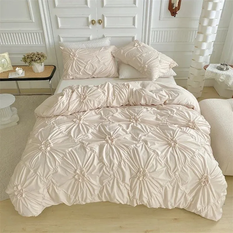 King Size Pinch Pleated Duvet Cover Set